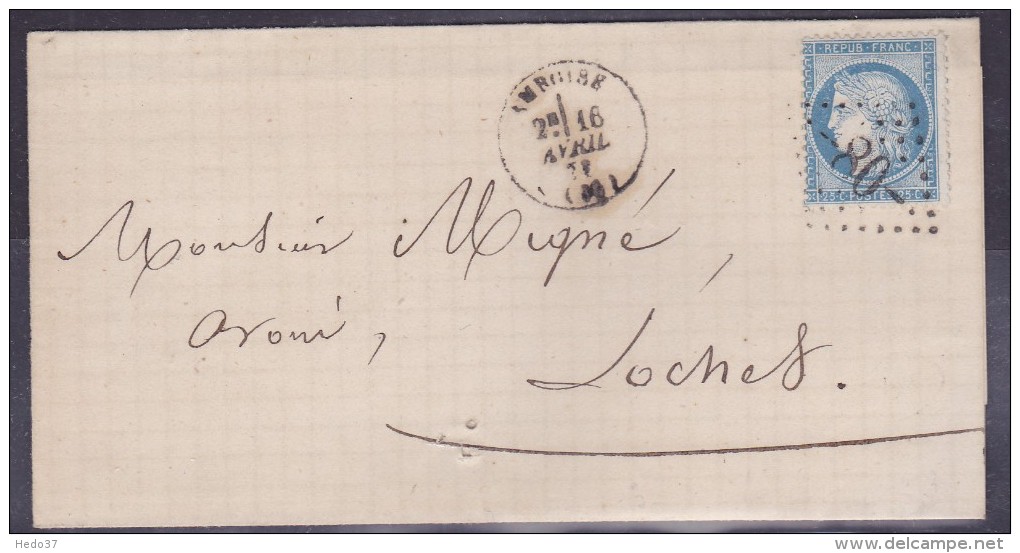 France N°60 Sur Lettre - 1871-1875 Cérès