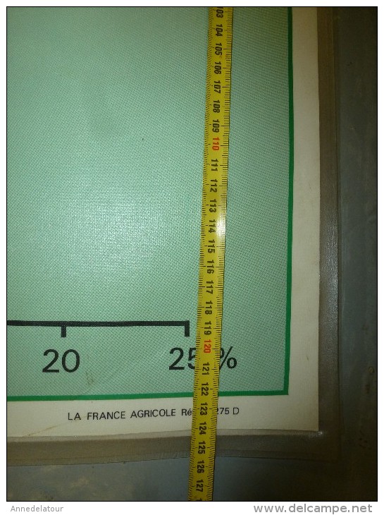 Carte Géographique Couleur (124cm X 90cm) Plastifiée 2 Faces  LA FRANCE AGRICOLE   (vignes, Blé , Cheptel....etc) - Geographical Maps