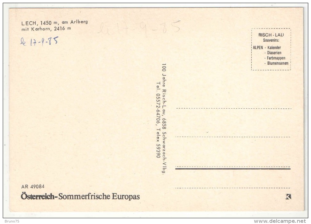 LECH Am Arlberg Mit Karhorn - 1985 - Lech