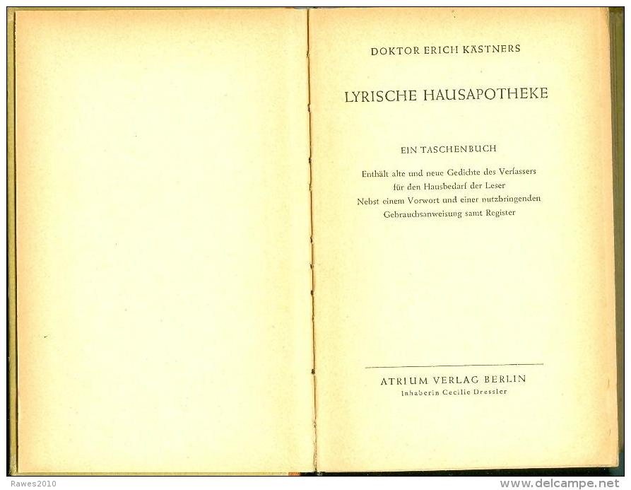 Buch: Erich Kästner: Lyrische Hausapotheke Atrium Verlag Berlin 1948 - Auteurs All.