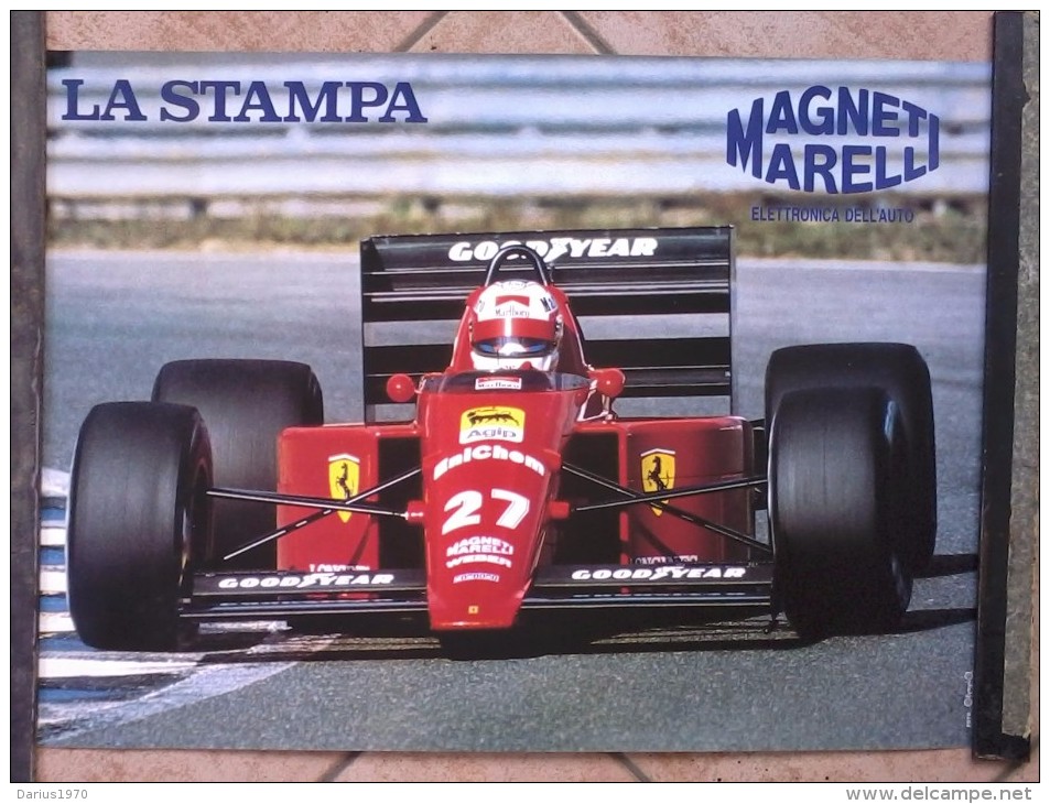 Poster -  Auto -  Cm. 68,5x49 -  FERRARI  F1. - La Stampa - Magneti Marelli, Elettronica Dell' Auto. - Car Racing - F1