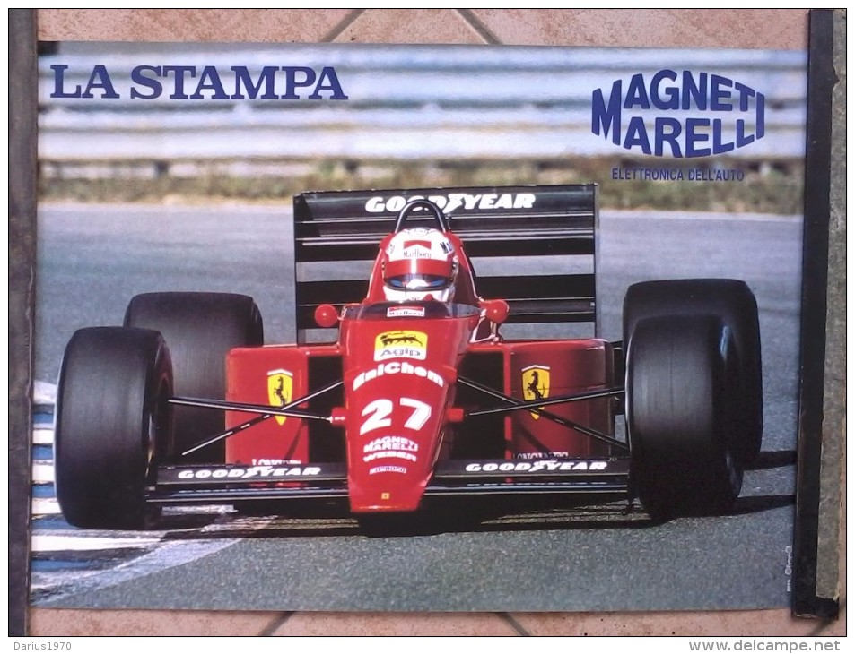 Poster -  Auto -  Cm. 68,5x49 -  FERRARI  F1. - La Stampa - Magneti Marelli, Elettronica Dell' Auto. - Automobile - F1