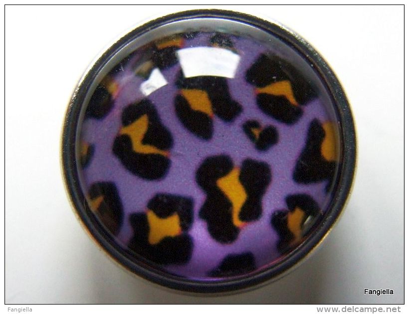 1 Bouton Pression Chunk à Clipser Violet Noir Orange 18mm Pour Trou De 5/6mm - Perles