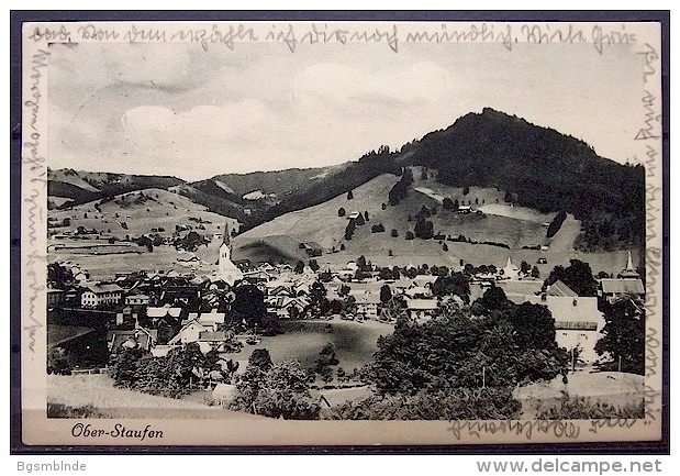 Alte Karte "OBER-STAUFEN - Blick Gegen Schloß Und Staufen" Oberstaufen 1936 - Oberstaufen