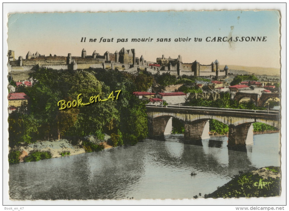 {57855} 11 Aude Carcassonne , La Cité Et L' Aude ; Il Ne Faut Pas Mourir Sans Avoir Vu Carcassonne - Carcassonne