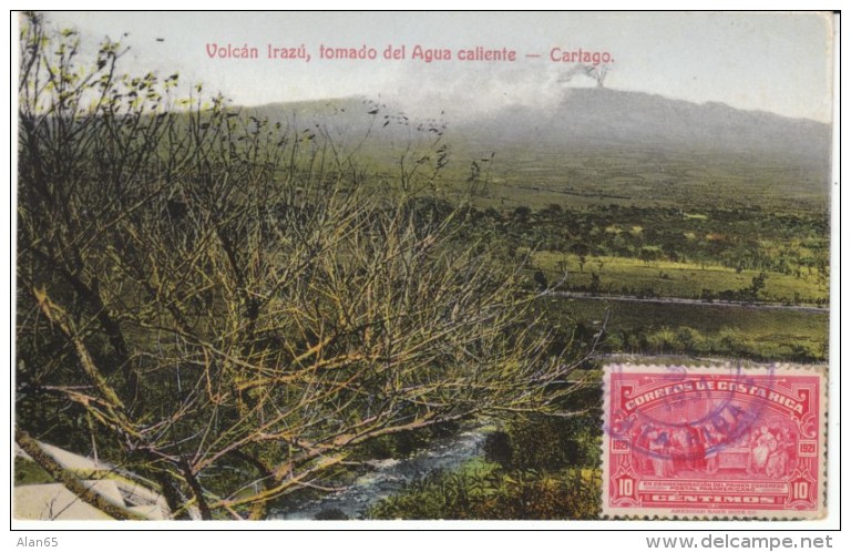 Cartago Costa Rica, Volcan Irazu Volcano, Hot Springs, Country Scene C1910s/30s Vintage Postcard - Costa Rica