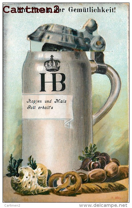 BELLE CARTE A SYSTEME : CHOPE DE BIERE CHAT ET SINGE BEER BEER MUG BIERHUMPEN ALCOOL - Cartoline Con Meccanismi