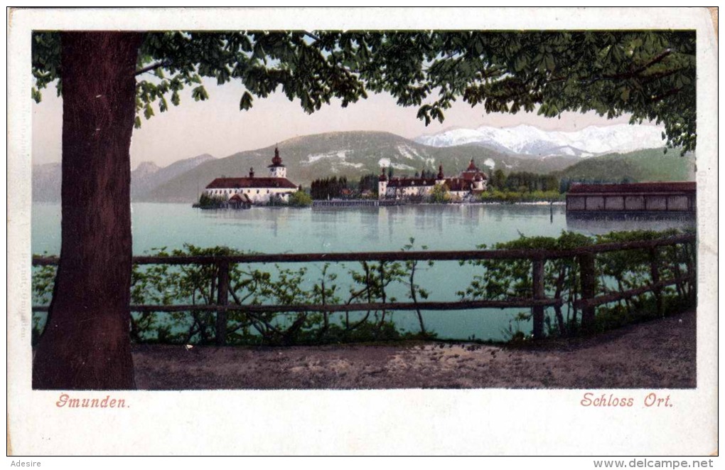 GMUNDEN - Schloss Ort, Karte Um 1900 - Gmunden