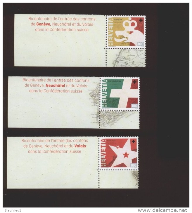 Schweiz ** 2392-2394 Geneve Eckrand Ungefaltet - Unused Stamps