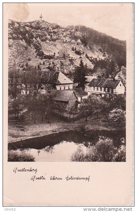 AK Questenberg - Queste überm Totensumpf  - Bahnpost Halle-Kassel Zug 1107 - 1938 (18057) - Mansfeld