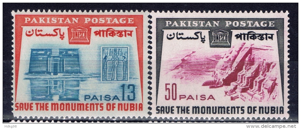 PK+ Pakistan 1964 Mi 206-07 Mnh Nubische Denkmäler - Pakistan