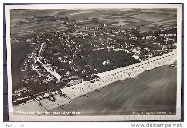 Alte Karte "Ostseebad BRUNSHAUPTEN - Arendsee / Original Fliegeraufnahme" 1939 - Kuehlungsborn