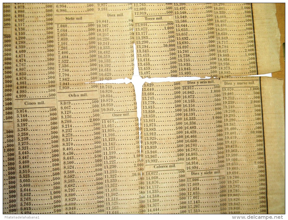 BON101 CUBA ESPAÑA SPAIN ANTILLES LOTTERY LARGE POSTER 1869 #826 43x62cm. - Lottery Tickets