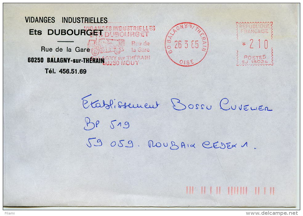 EMA Santé,pollution,vidanges Industrielles Ets Dubourget,camion De Vidange,60 Balagny Sur Thérain,Mouy,Oise,lettre 1985 - Pollution