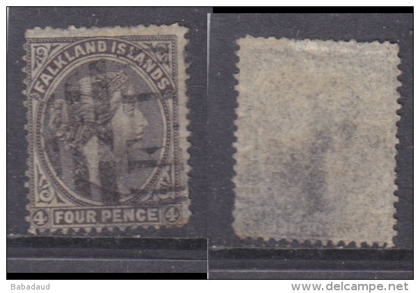 Falkland Islands, Q"ueen Victoria, 4d Used, F1 Bonc, Badly Thinned - Falkland