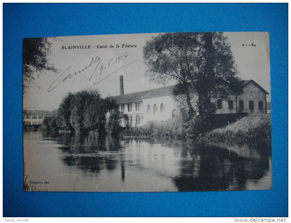 Cpa  BLAINVILLE  -  54  -  Canal De La Filature  -  Meurthe Et Moselle - Autres & Non Classés