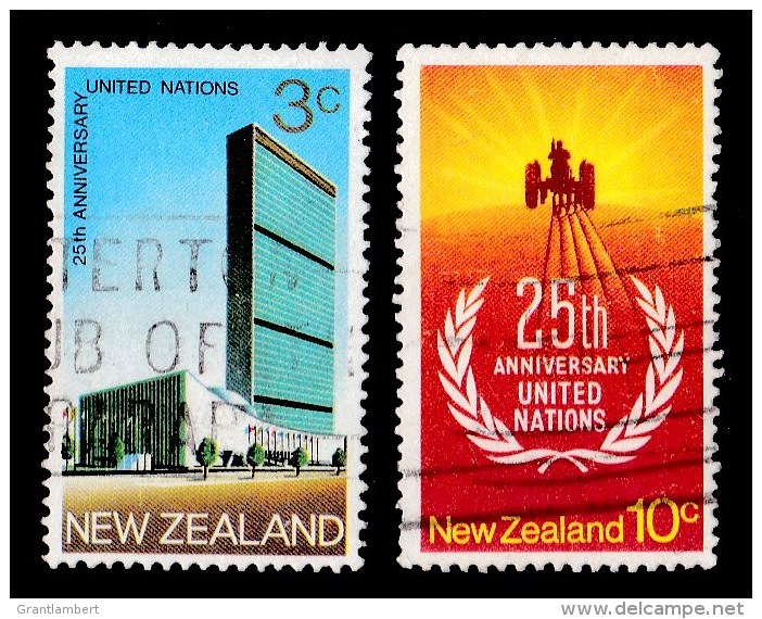 New Zealand 1970 United Nations Anniversary Set Of 2 Used - - Used Stamps