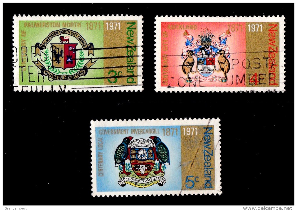 New Zealand 1971 City Centenaries Set Of 3 Used - - Used Stamps