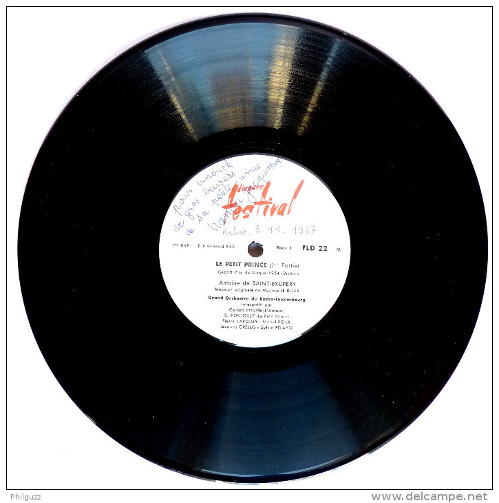 Disque Vinyle 33T 25 Cm LE PETIT PRINCE Antoine De Saint-Exupéry (1) - FESTIVAL FLD 22 1954 Gerard Philipe - Discos & CD