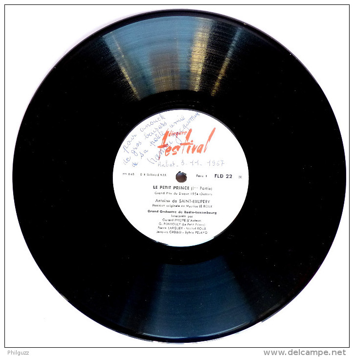 Disque Vinyle 33T 25 Cm LE PETIT PRINCE Antoine De Saint-Exupéry (1) - FESTIVAL FLD 22 1954 Gerard Philipe - Disques & CD