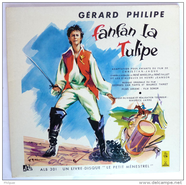 Disque Vinyle 33T 25 Cm FANFAN LA TULIPE Gérard Philipe - ADES ALB 301 1954 ILLUSTRATIONS J PECNARD - Schallplatten & CD