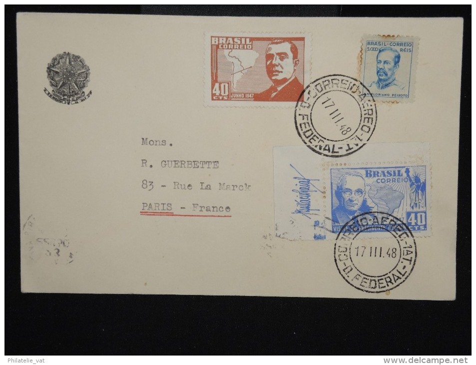 BRESIL- Enveloppe Du 20éme Anniversaire De Ligne Aéro Postal France Amérique Du Sud En 1948 - à Voir - Lot P9287 - Posta Aerea