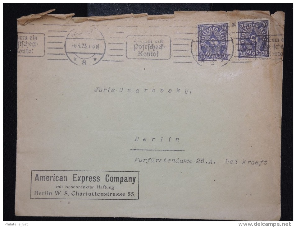 ALLEMAGNE - Enveloppe +contenu De Américan Express Company à Berlin En 1925 - à Voir - Lot P9288 - Briefe U. Dokumente