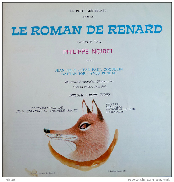 Disque Vinyle 33T 25 Cm LE ROMAN DE RENARD Philippe Noiret - ADES ALB 346 1972 - Disques & CD