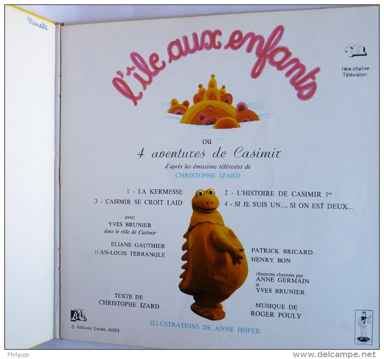 Disque Vinyle 33T 25 Cm CASIMIR L'ÎLE AUX ENFANTS TF1 (2) - ADES ALB 375 1975 ILLUSTRATIONS ANNE HOFER - Disques & CD