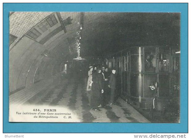 CPA 454 - Vue Intérieure D'une Gare Souterraine Du Métropolitain  PARIS - Metro, Stations