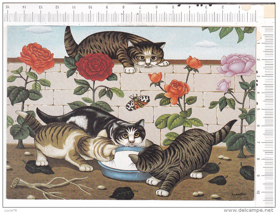 CHATS   à   L   Ecuelle  De   Lait   -   André   DURANTON  -   Galerie  Naïv'Art -  1987 - Katten