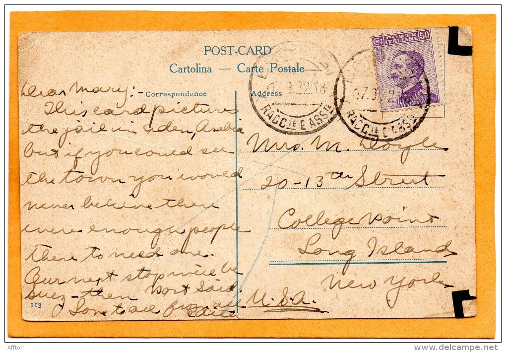 1922 Postcard Mailed To USA - Andere & Zonder Classificatie