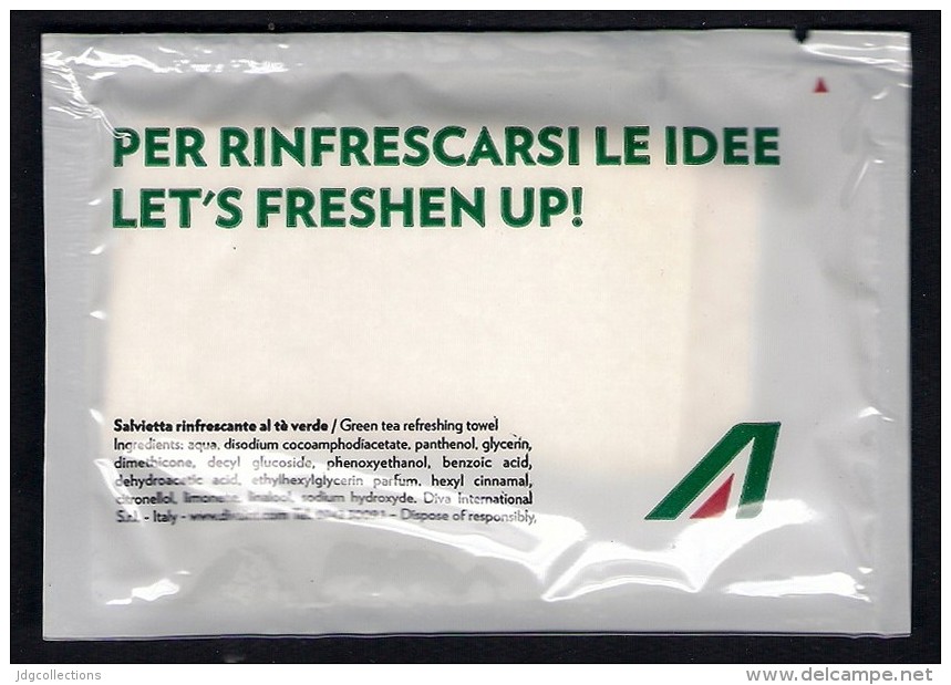 # ALITALIA Etihad Refreshing Towel Serviette Giveaway Advert Cadeaux Geschenke Luftfahrt Airlines Aviation Aereo Avion - Giveaways