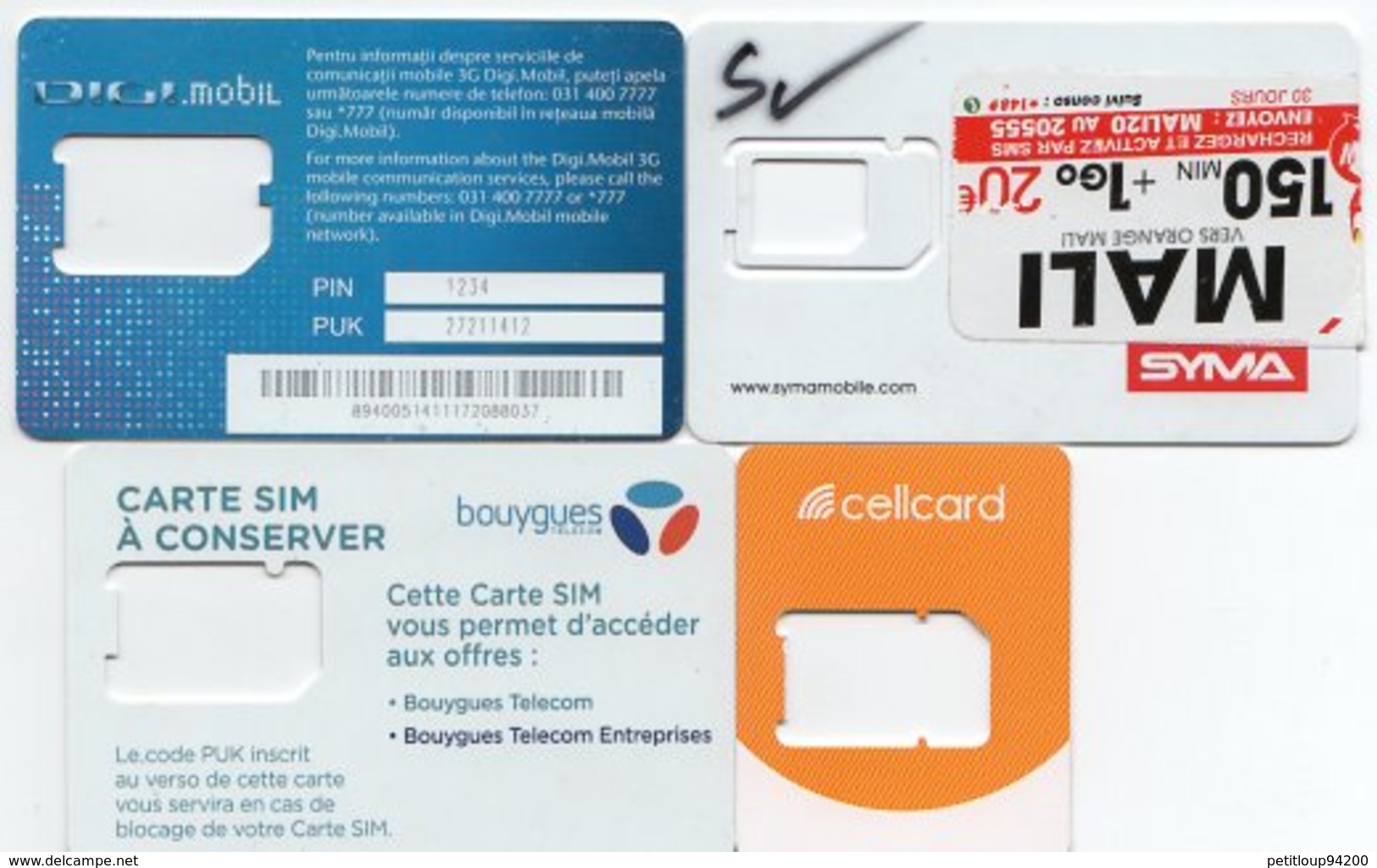 CARTES GSM/SIM  *Squelettes (lot De 24) - Mobicartes (GSM/SIM)