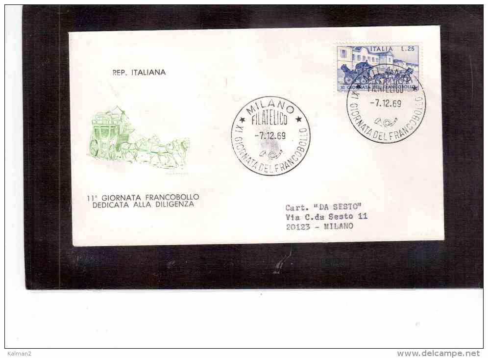 FDC808      -     MILANO  7.12.1969     /      GIORNATA DEL FRANCOBOLLO - FDC