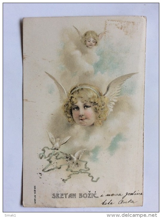 AK   WEIHNACHTEN   CHRISTMAS   ANGEL  ENGEL  ANGELS       LITHO   1906 - Sonstige & Ohne Zuordnung