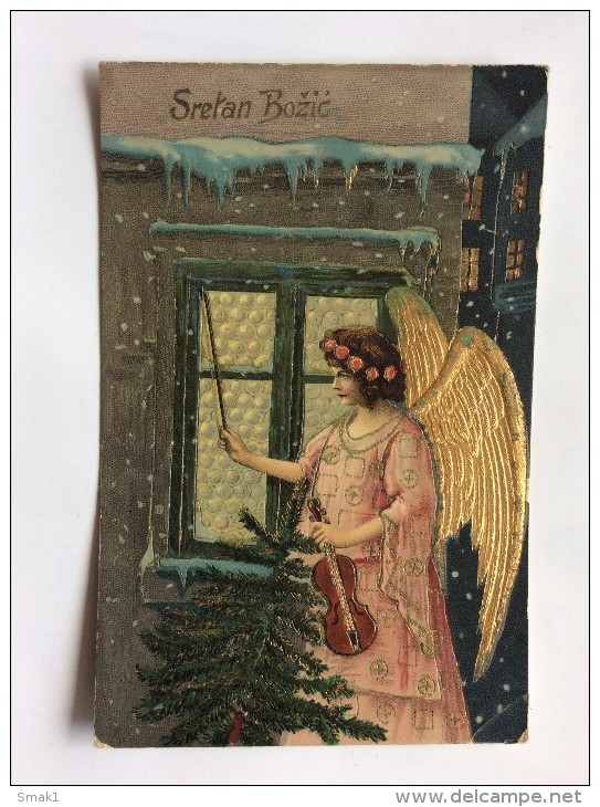 AK   WEIHNACHTEN   CHRISTMAS   ANGEL  ENGEL  ANGELS   1909 - Sonstige & Ohne Zuordnung