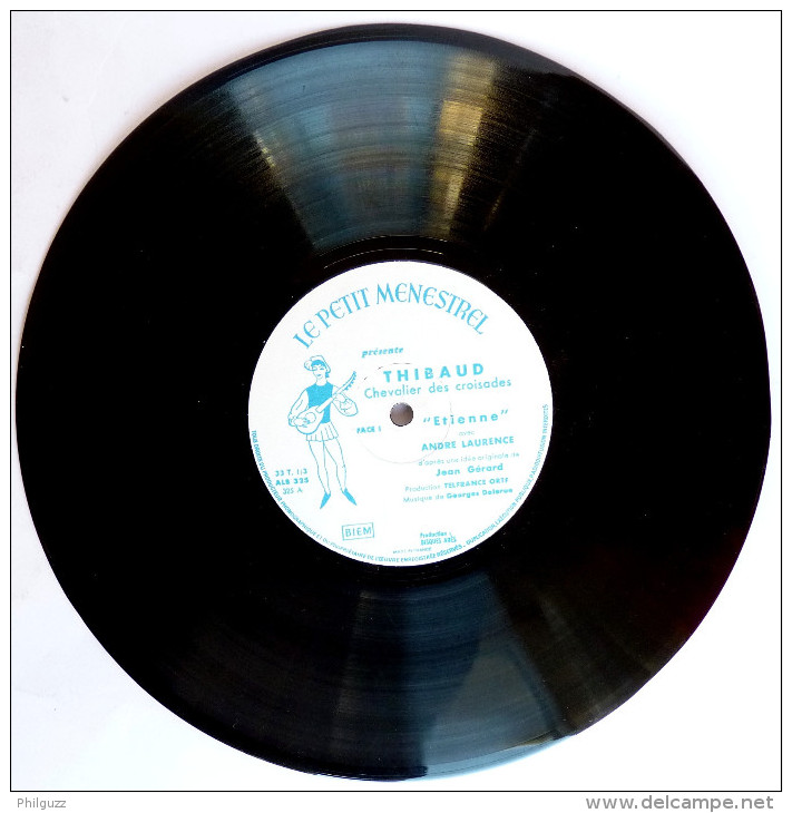 RARE Disque Vinyle 33T 25 Cm THIBAUD DES CROISADES (3) A Laurence - ORTF ADES ALB 325 1970 AVEC PLANCHE COLOR & DECOUPER - Dischi & CD