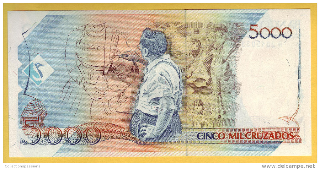 BRESIL - Billet De 5 Cruzados Novos Sur 5000 Cruzados. (1989). Pick: 217a. NEUF - Brazil