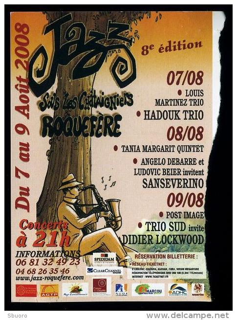 Ticket Concert Festival De Jazz De Roquefère (Aude) Août 2008 - Konzertkarten