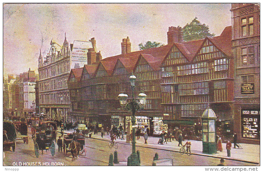 Great Britain 1906 Used Postcard, Old Houses, Holborn - Mundo