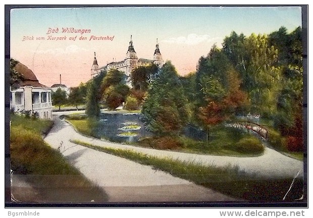 Alte Karte "Bad Wildungen - Blick Vom Kurpark Auf Den Fürstenhof" 1933 - Bad Wildungen