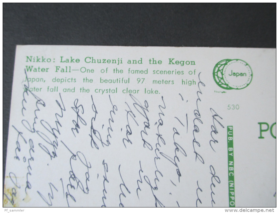 Postcard Japan. Nikko: Lake Chuzenji And The Kegon. 1965. Nach Schweden! Airmail! - Other & Unclassified