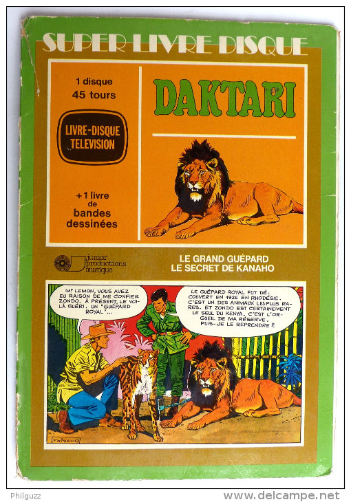 RARE Vinyle Disque 45T DAKTARI - JPM 5855 1974 Pochette Et BD Intérieure FRISANO - Discos & CD