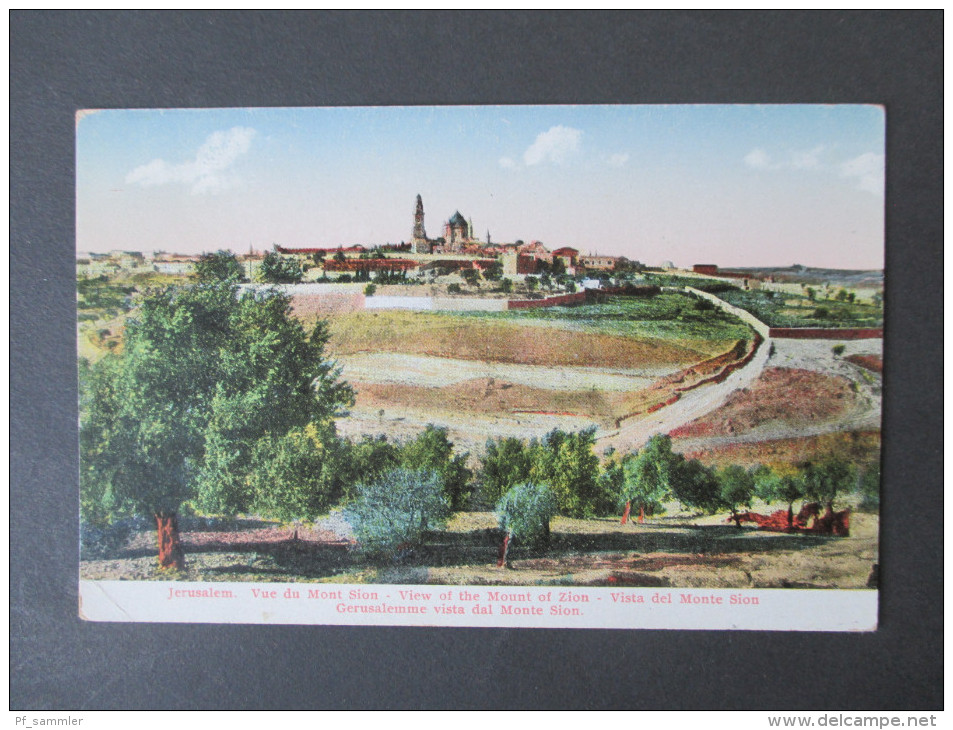 Old Postcard Jerusalem. Vue Du Mont Sion. View Of The Mount Of Zion. Ungelaufen! - Israel