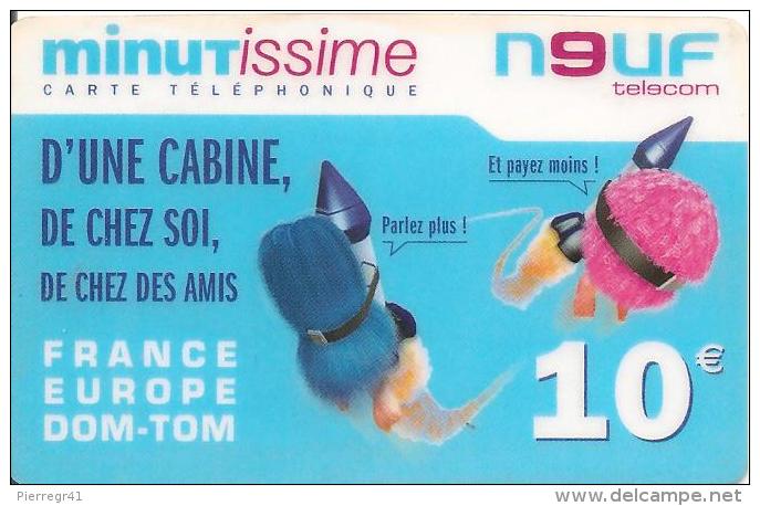 CARTE PREPAYEE-MINUTISSIME-NEUF-10€-FRANCE -EUROPE-FUSEE-31/12/2005-V° JEU-RETENTEZ  Sans Valeur- En Haut A DROITE -TBE- - Autres & Non Classés