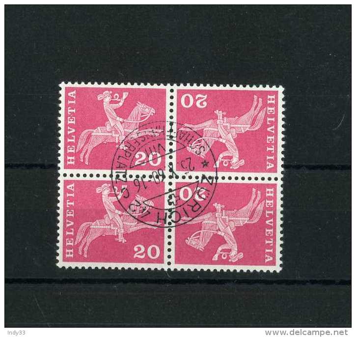 - SUISSE . BLOC DE 4 TIMBRES  TÊTE-BÊCHE . OBLITERES 25.10.60 . - Tête-bêche