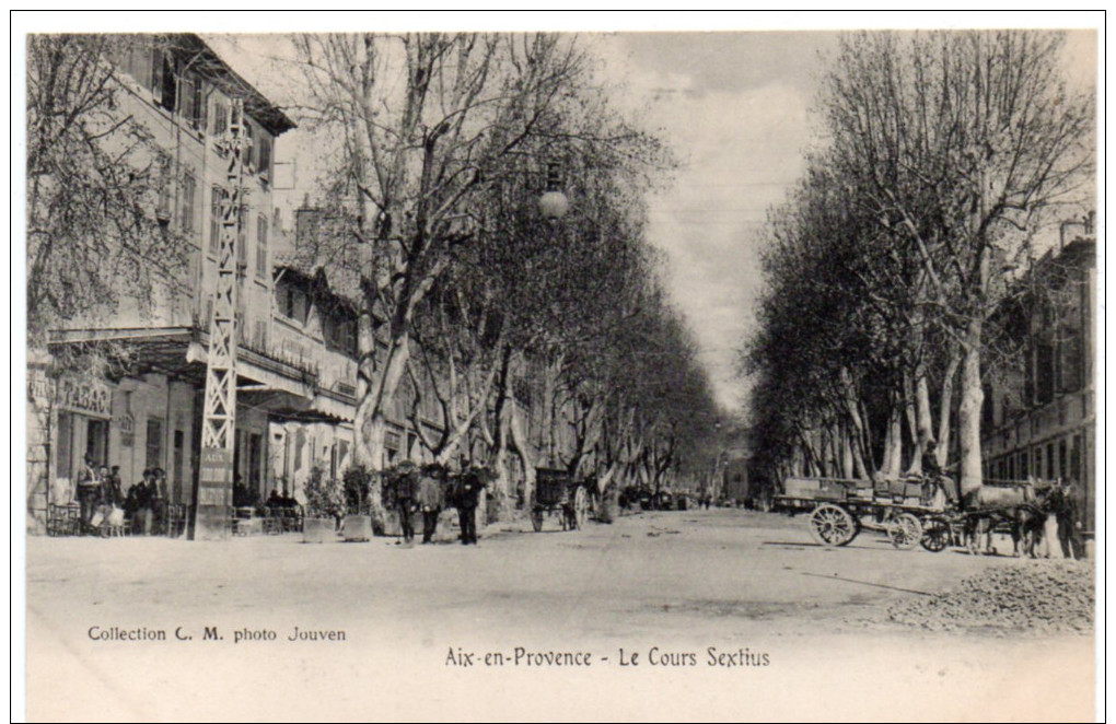 AIX-en-PROVENCE -  Sur Le Cours Sextius -  Café Tabac -  Eclairage Public - Aix En Provence