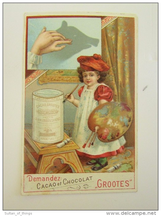 Chromo Cacao Chocolat Grootes Enfant Figures Ombre Schaduwtekenen 1900 RARE TBE B - Altri & Non Classificati