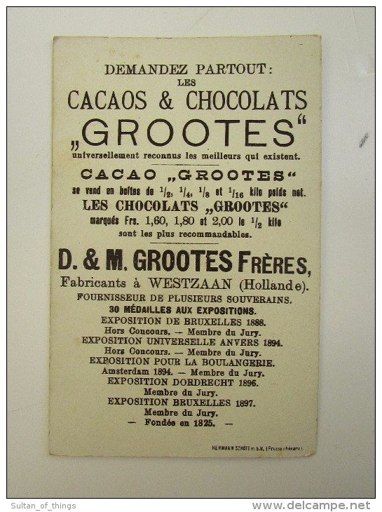 Chromo Cacao Chocolat Grootes Enfant Figures Ombre Schaduwtekenen 1900 RARE TBE B - Altri & Non Classificati